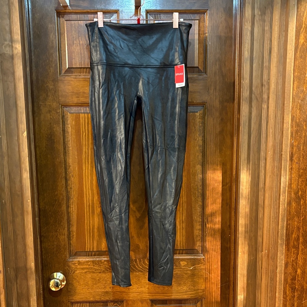 SPANX Faux Leather Black Leggings
